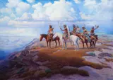 Hart Merriam Schultz, Warriors of the Grand Canyon, oil on canvas