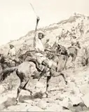 Frederic Remington, Uprising of the Yaqui Indians – Yaqui Warriors in Retreat, circa 1896, ink wash on paper