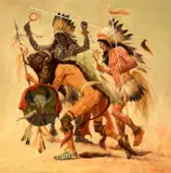 Kenneth Riley, Mandan Buffalo Dance – 1820, acrylic on board