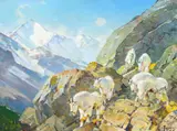 Above Treeline by Carl Rungius, oil on canvas, sold Jul 2014
