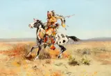 Dakota Chief by Charles Marion Russell, 1897, oil on board, sold Jul 2014