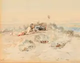Flagging Antelope by Charles Marion Russell, 1898, watercolor on paper, sold Jul 2014