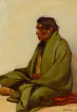 Joseph Henry Sharp, Chief Big-Ox, Crow, 1904, oil on board