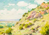 Joseph Henry Sharp, Dana Ranch, oil on canvas laid on board