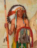 Joseph Henry Sharp, The War Chief, oil on canvas