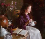 Morgan Weistling, Tea and Sympathy, Oil on canvas
