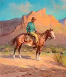 The Navajo by Olaf Wieghorst, 1959, oil on canvasboard, sold Jul 2014