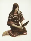 James Bama, Sioux Indian with Eagle Feather, 1981, watercolor on paper