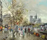 Antoine Blanchard, Paris, Notre Dame at les Bouquinistes