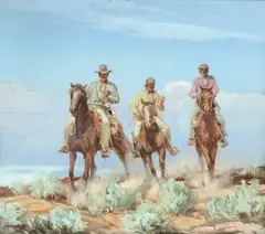 Carl Oscar Borg, Riders of the Painted Desert, gouache on paper