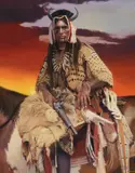 Donald Crowley, Blackfeet Grizzly Bear Man, oil on canvas