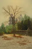 Edwin Deakin, A Winter Day, Santa Barbara Mission, California, oil on canvas