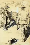 Maynard Dixon, Prospectors, 1907, mixed media on paper
