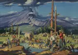 Victor Forsythe, The Gold Camp, 1948, oil on board