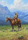 Listening by Martin Grelle, 1999, acrylic on canvas, sold Jul 2013