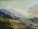 Hermann Herzog, Elk Below the Glacier