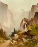 Bridal Veil Falls – Yosemite by Thomas Hill, oil on canvas, sold Jul 2013