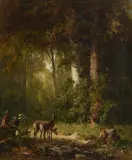 Thomas Hill, Deer in a Thicket