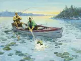 Frank B. Hoffman, Almost in the Net, oil on board