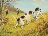 Frank B. Hoffman, Fall Outing – Dogs on Point, oil on board