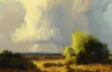Wilson Hurley, Summer Rain, oil on board