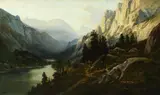William Keith, Riders Beside a Sierra River