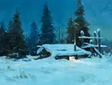 Theodore Roosevelt Lambert, Snow Bound, 1940, oil on board