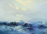 Seascape by Sydney Laurence, oil on canvas, sold Jul 2013
