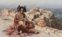 Buck McCain, Hopi Pottery Maiden, 1982, oil on canvas