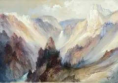 Thomas Moran, The Grand Canyon of the Yellowstone, 1895, watercolor on paper