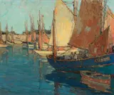 Brittany Boats by Edgar Alwin Payne, circa 1923, oil on canvas, sold Jul 2013