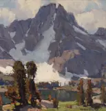 The High Sierras by Edgar Alwin Payne, oil on board, sold Jul 2013