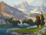 Sierra Lake by Edgar Alwin Payne, oil on board, sold Jul 2013