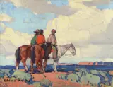 Navajos – Monument Valley by Edgar Alwin Payne, circa 1930, oil on canvas laid on board, sold Jul 2013
