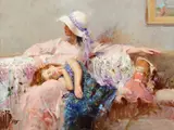 Pino, Quiet Time, oil on canvas