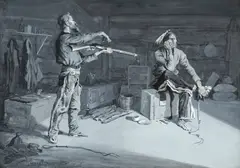 Frederic Remington, You Know this Thing, Chief?, gouache and watercolor on paper en grisaille