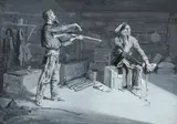Frederic Remington, You Know this Thing, Chief?, gouache and watercolor on paper en grisaille