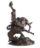 The Bucker and the Buckaroo by Charles Marion Russell, bronze, sold Jul 2013