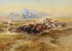 Charles Marion Russell, Buffalo Hunt #27, 1900, watercolor on paper