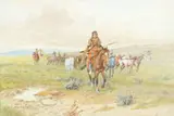 Leading the Ponies by Olaf Carl Seltzer, watercolor on paper, sold Jul 2013
