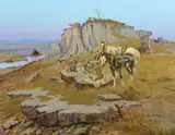 Olaf Carl Seltzer, The Medicine Smoke, oil on canvas
