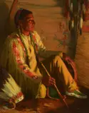 Joseph Henry Sharp, Hunting Son, Taos Indian, oil on canvas