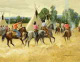 Donald Teague, Home from the Hunt, oil on board