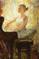 Feeling Music by Zhiwei Tu, oil on canvas, sold Jul 2013