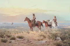 Melvin Warren, Meeting on the Trail, 1963, oil on canvas