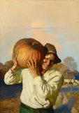 N. C. Wyeth, Farmer with Pumpkin