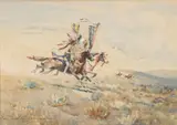 Charging Indians by Edward Borein, watercolor on paper, sold Jul 2012