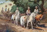 Los Rancheros Visitadores by Edward Borein, watercolor on paper, sold Jul 2012