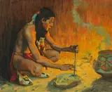 E. Irving Couse, Drilling Turquoise