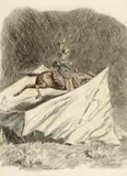 William R. James, In Without Knocking, mixed media on paper